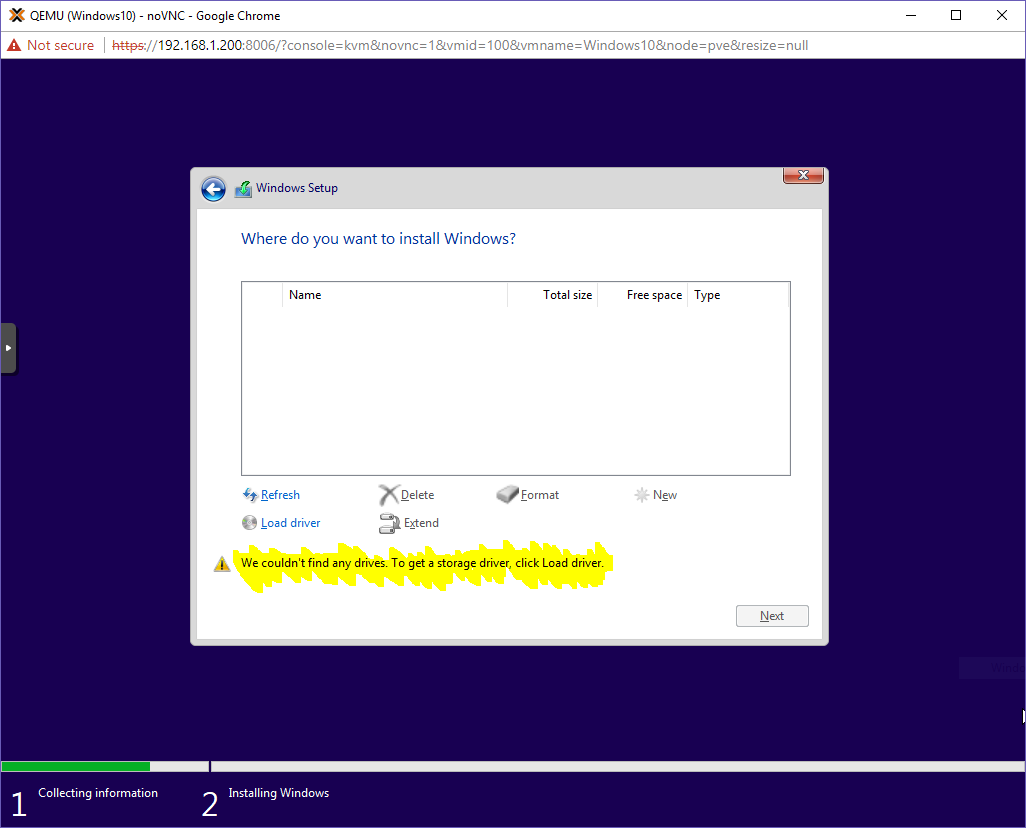 Storage driver error